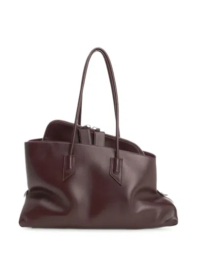 Attico Medium La Passeggiata Leather Shoulder Bag In Brown