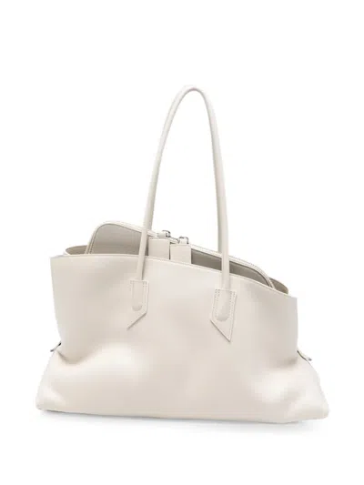 Attico Medium La Passeggiata Leather Shoulder Bag In Neutral