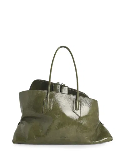 Attico Medium La Passeggiata Leather Tote Bag In Green