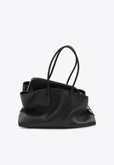 Attico Medium La Passeggiata Shoulder Bag In Grained Leather