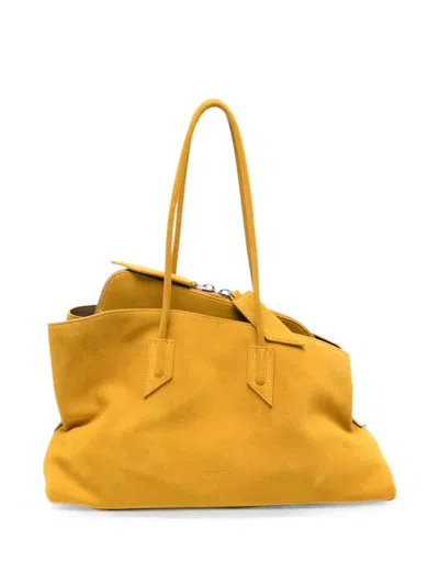 Attico Medium La Passeggiata Suede Geometric-frame Tote Bag In Pattern