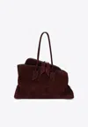 Attico Medium La Passeggiata Suede Shoulder Bag