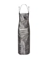 Attico Mirrored-leather Midi Dress In Gray
