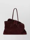 Attico Medium Rectangular Suede Travel Bag In Red