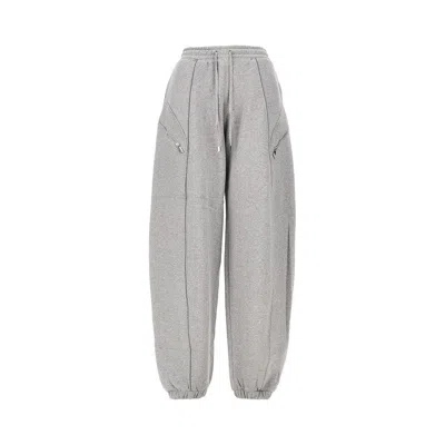Attico Mélange Cotton Jogging Pants In Gray