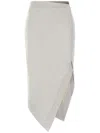 Attico Melange Grey And Beige Midi Skirt In Grey