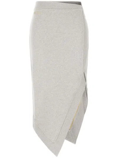 ATTICO MÉLANGE-EFFECT MIDI SKIRT