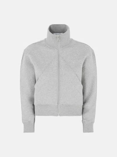Attico Melange Grey Jacket In Light Grey Melange