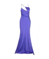 Attico Melva Asymmetric Sleeveless Gown In Blue