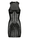 Attico Mesh Mini Dress In Black