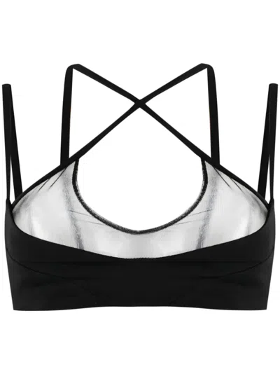 Attico Amos Criss-cross Bralette Top In Black