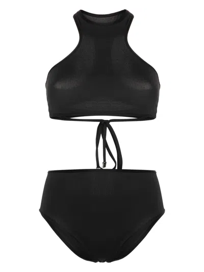 Attico Mesh-panelling Bikini In Black