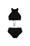 Attico "bikini Set With Mesh Inserts" In Black