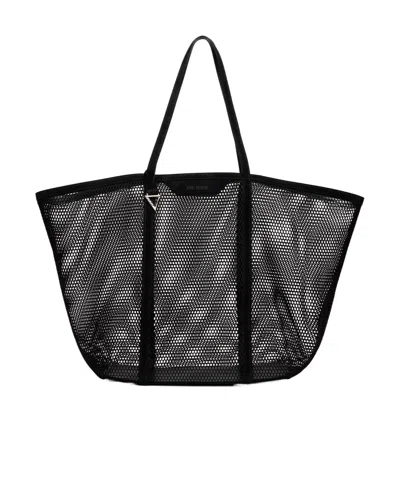 Attico Mesh Tote Bag In Black