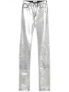 Attico Metallic-finish Jeans In Silver