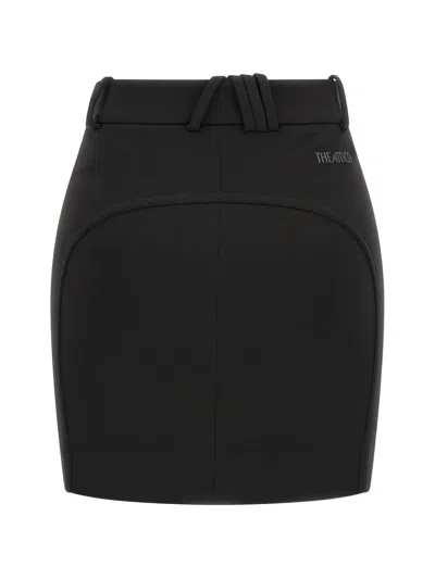 Attico Metal-plate Logo-embroidered Mini Skirt In Transparent