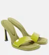 Attico Mia 95 Patent Leather Mules In Green