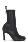 Attico Square-toed Short Boots In Black