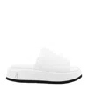 Attico Mia Leather Flatform Slides In White