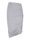 Attico Midi Asymmetrical Skirt In Gray