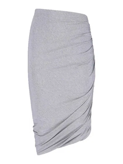 Attico Midi Asymmetrical Skirt In Gray