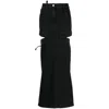 Attico Midi Black Skirt With Maxi Cut-out
