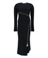 Attico Zip-up Jersey Midi Dress In Black