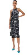 Attico Midi Dress Black/white In Black/white