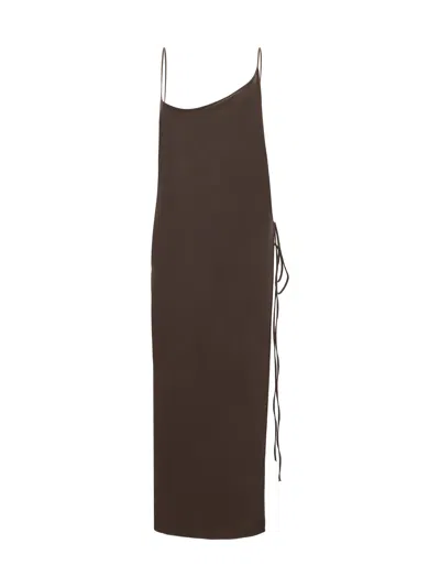 Attico Midi Dress In Chestnut