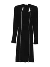 Attico Midi Dress With Double Zipper Detail In Negro