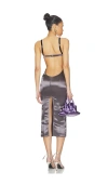 Attico Open-back Satin Midi Dress In Brown