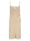 Attico Draped Cowl Neckline Spaghetti Straps In Beige