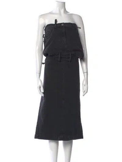 Pre-owned Attico Midi Length Skirt In Gray