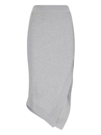 Attico Melange Grey And Beige Midi Skirt