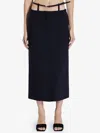 Attico Midi Skirt With Thin Belt In Black