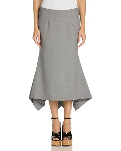 Attico Wool And Cotton-blend Midi Skirt In Gray