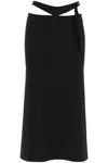 Attico Midi Skirt With Cut-out Waist In Black