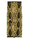 Attico Python Midi Skirt In Yellow