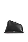 Attico Mini Midnight Clutch In Black Calfskin Leather In Black