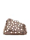 Attico Embellished Leather Midnight Clutch In Brown