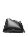 Attico '8.30 Pm' Black Clutch With Logo Lettering On The Front And Asymmetric Design In Nero
