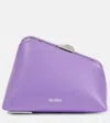 Attico Midnight Mini Embellished Leather Clutch In Purple