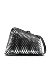 Attico Midnight Rhinestone-embellished Clutch Bag In Black