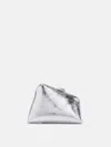 Attico Mini Leather Asymmetric Shoulder Handbag In Silver