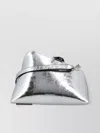 Attico Midnight Structured Metallic Clutch Detachable Strap