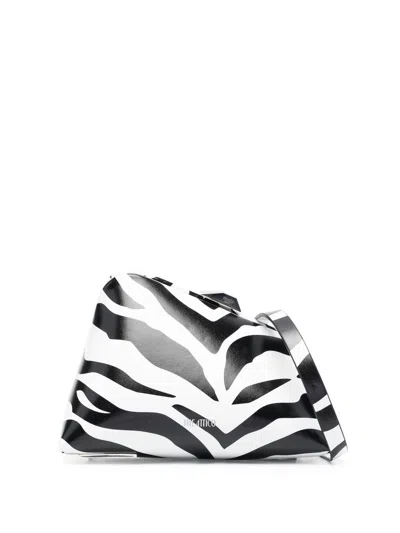 Attico Midnight Zebra Pattern Leather Clutch Bag In White