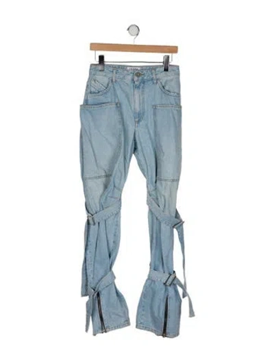 Pre-owned Attico Mid-rise Skinny Leg Jeans In Blue