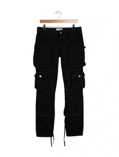 Pre-owned Attico Mid-rise Straight Leg Jeans In Black