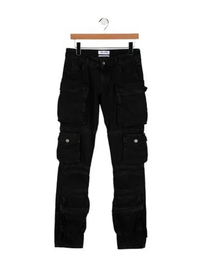 Pre-owned Attico Mid-rise Straight Leg Jeans In Black