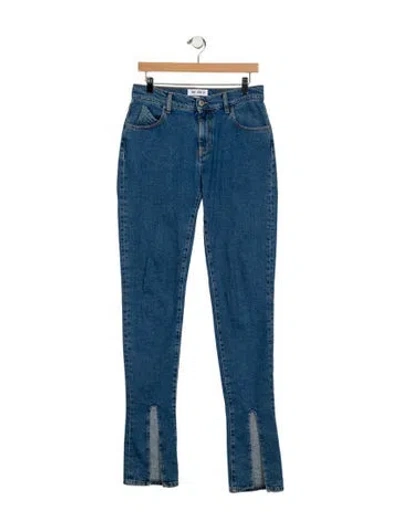 Pre-owned Attico Mid-rise Straight Leg Jeans In Blue
